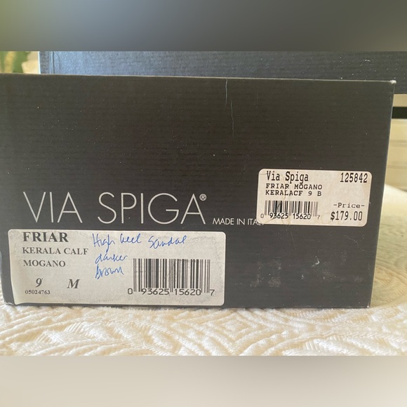 Via Spiga Dark Brown Leather High Heel Sandal, made in Italy. Size 9. - Picture 9 of 11